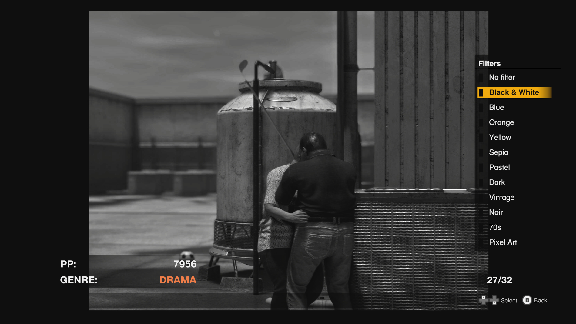 Black and white photo of a zombie eating a bystander