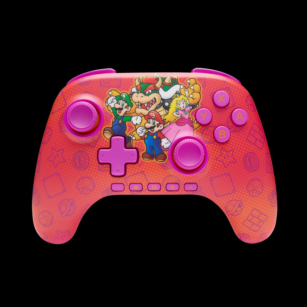 Front view of the Mario PowerA Wireless Switch 2 Controller